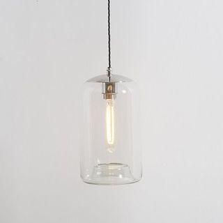Cylindrical glass pendant light by The White Company