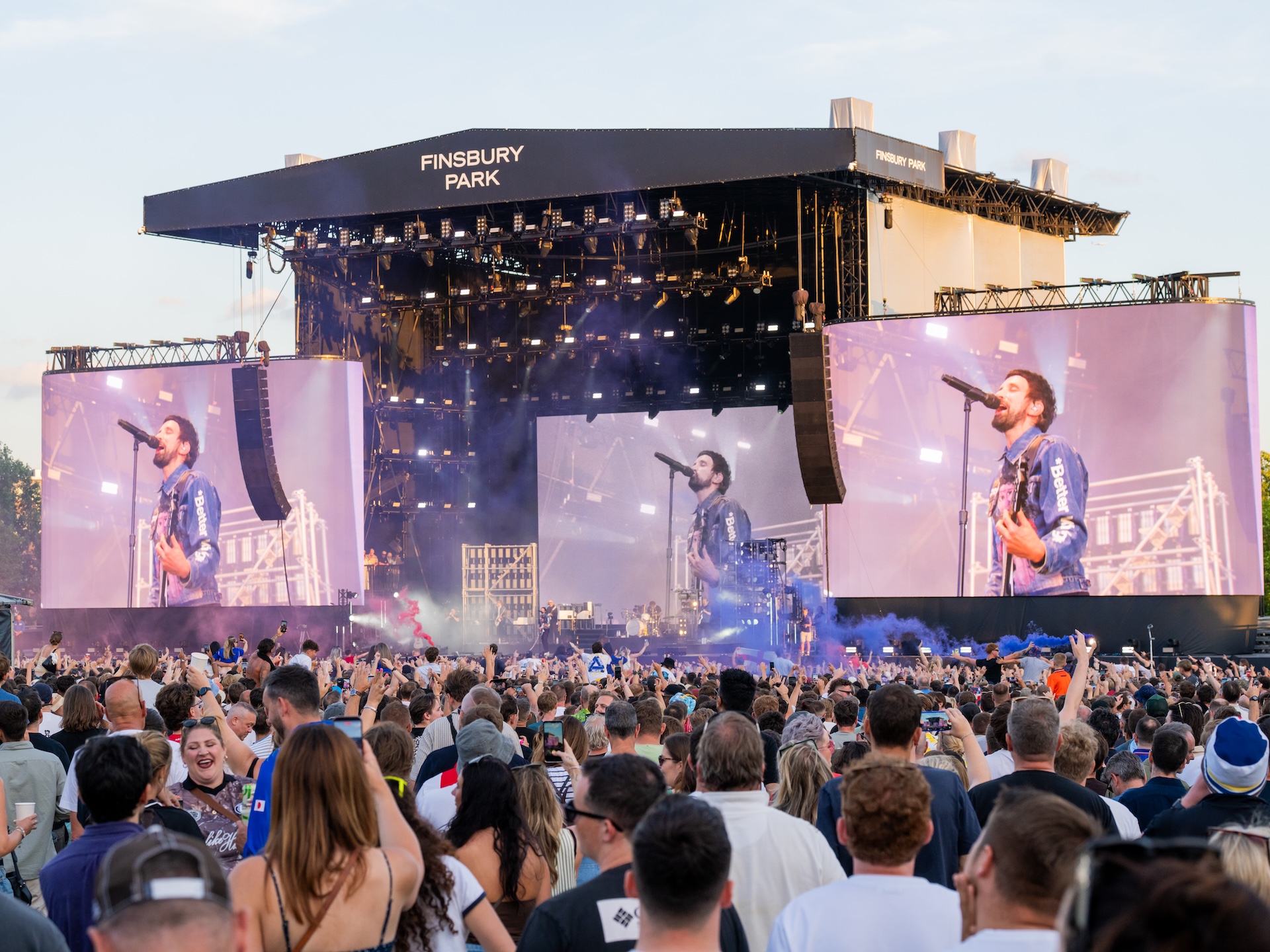LONDON, ENGLAND - JULY 4: Sergio Pizzorno of Kasabian performs onstage at Finsbury Park on July 04, 2026 in London, England. (Photo by James Klug/Getty Images)