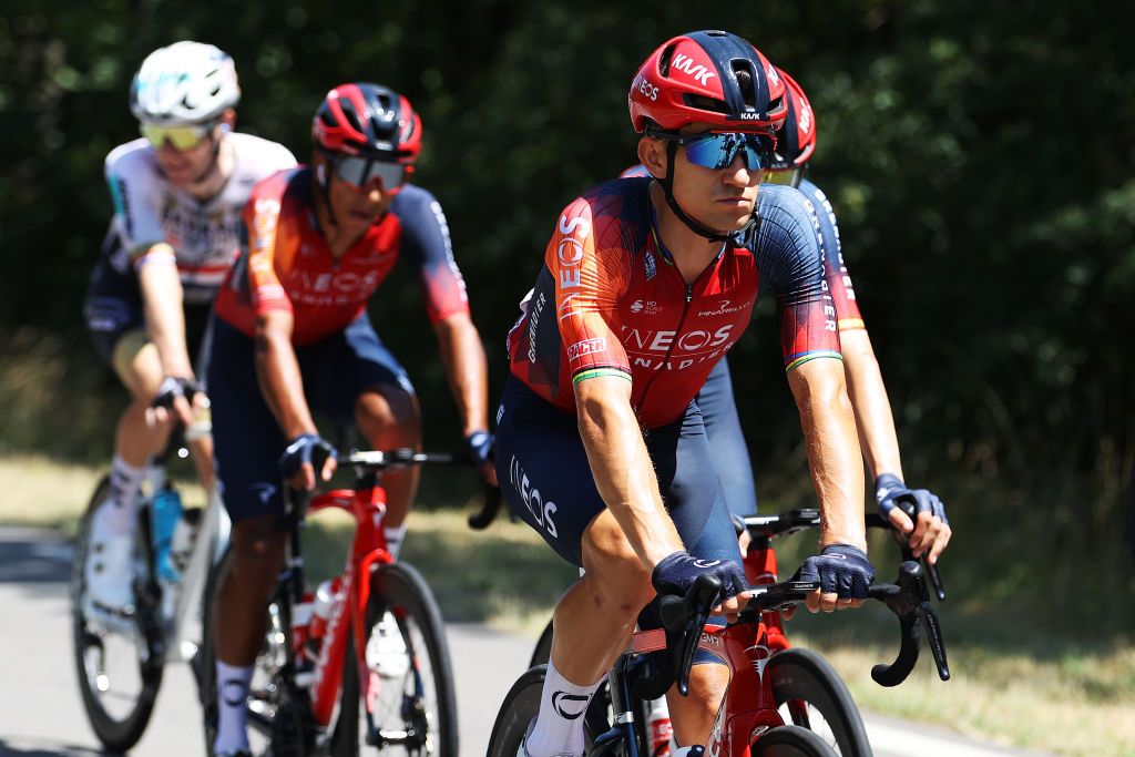 BOURGENBRESSE FRANCE JULY 20 Michal Kwiatkowski of Poland and Team INEOS Grenadiers competes during the stage eighteen of the 110th Tour de France 2023 a 1849km stage from Motiers to BourgenBresse UCIWT on July 20 2023 in BourgenBresse France Photo by Michael SteeleGetty Images