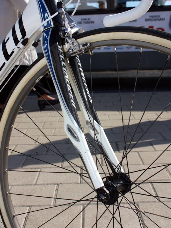Zertz elastomeric inserts in the Roubaix SL2 fork are designed to squelch high-frequency vibration.