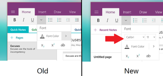 OneNote New vs. Old