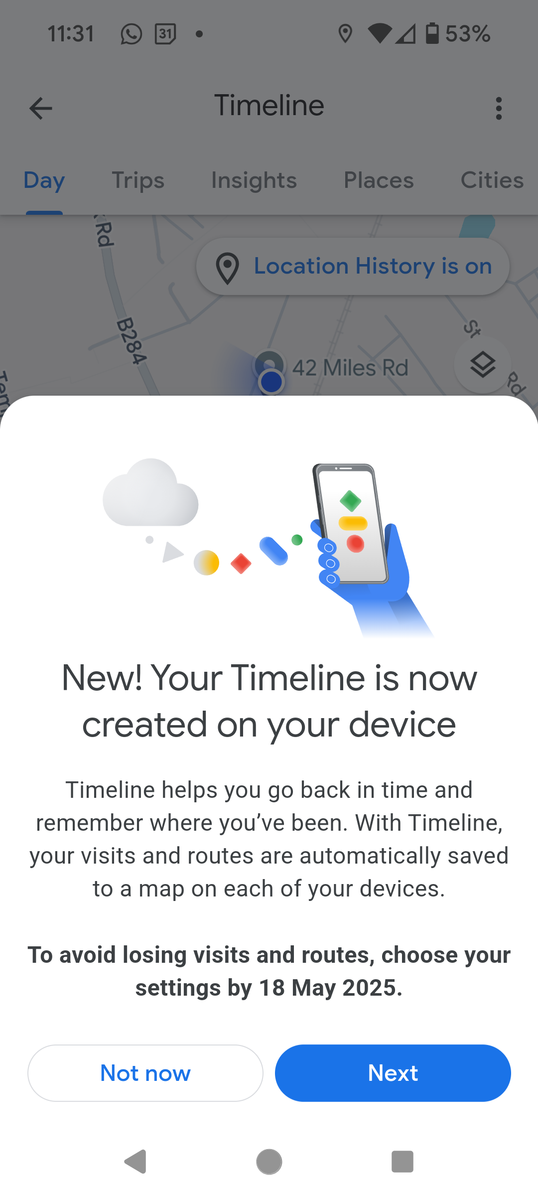 A screenshot of the Google Maps 2024 Timeline update recap