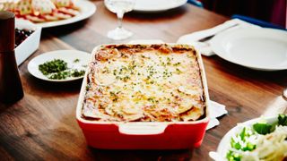 Casserole in dish on table