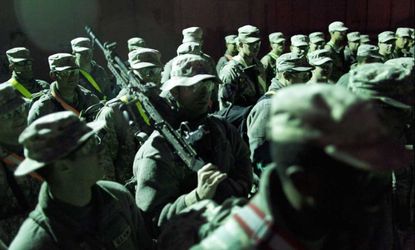 U.S. Army soldiers prepare to leave Iraq in December 2011.