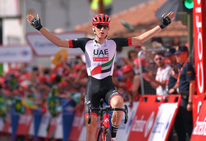 Matej Mohoric (UAE Team Emirates) wins stage 7 of the Vuelta a Espana