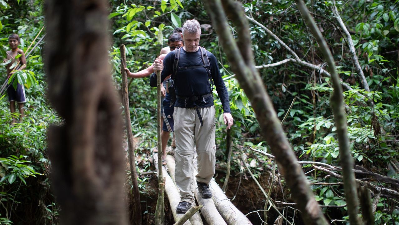 Dom Phillips in Aldeia Maloca Papiú, Roraima State, Brazil in 2019