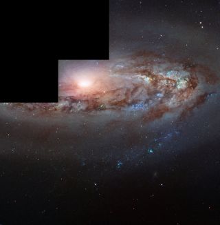 A view of the galaxy Messier 90 from the Hubble Space Telescope. This galaxy is about 60 million light-years from the Milky Way, but it's moving closer