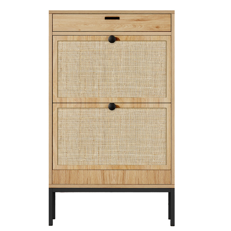 Latitude Run&amp;reg; Boho Natural Rattan Shoe Storage Cabinet &amp;amp; Reviews | Wayfair