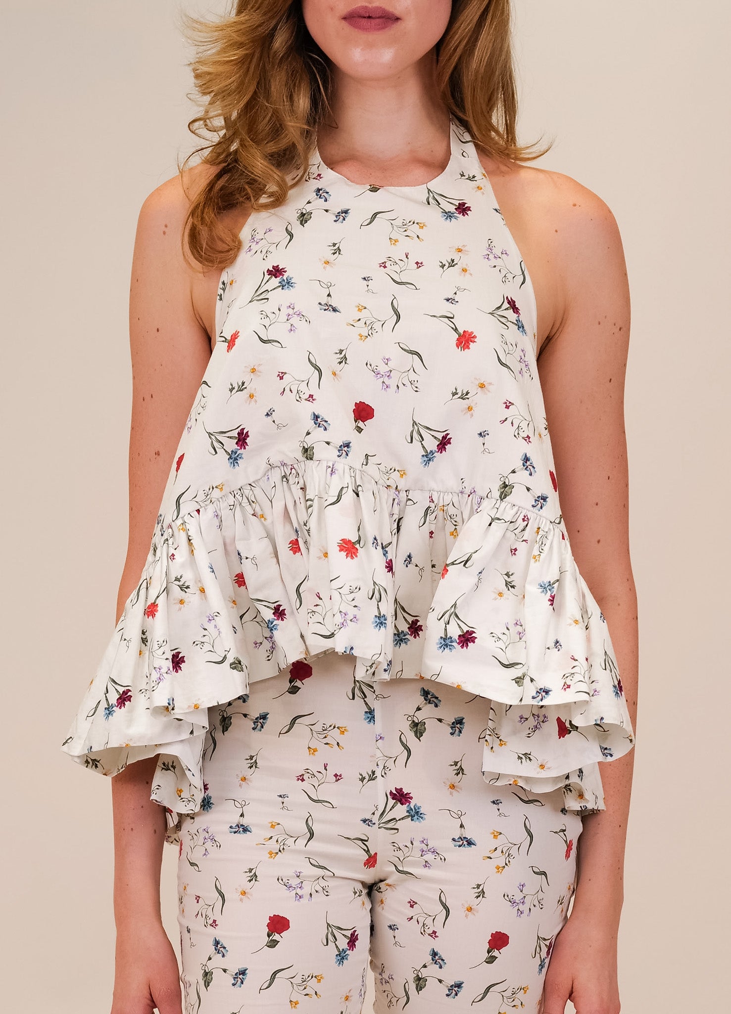 Winston Printed Poplin Top - Multi Floral / Xs