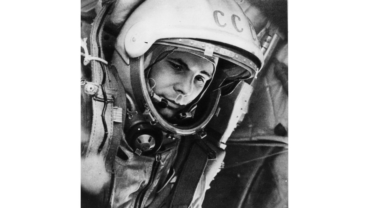 On 12 April 1961, Yuri Gagarin became the first human to travel into space, launched into orbit on the Vostok 3KA-3 spacecraft (Vostok 1).