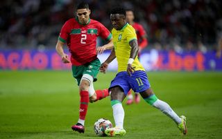 Achraf Hakimi pursues Brazil's Vinicius Junior Morocco AFCON 2023 squad