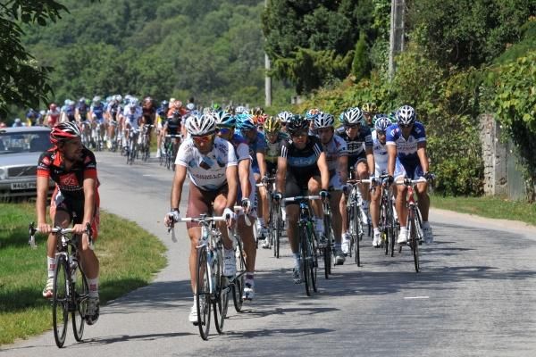 The peloton en route to Boussac in stage one.