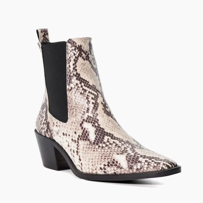 Dune snakeskin ankle boots cut out
