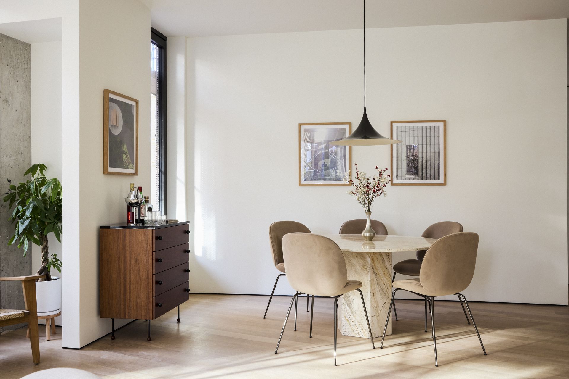 Dining area inside Nine Chapel development Brooklyn
