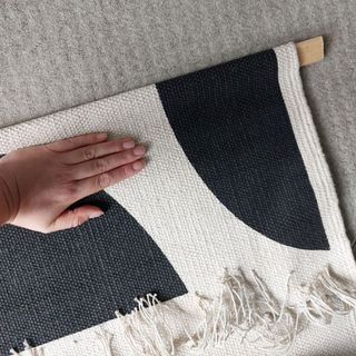 making a wall hanging out of a dunelm runner rug