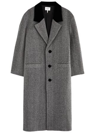 Herringbone Wool-Blend Coat