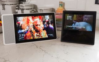 Lenovo Smart Display (left) and Amazon Echo Show (right)