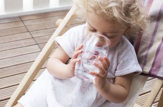 girl drinking water