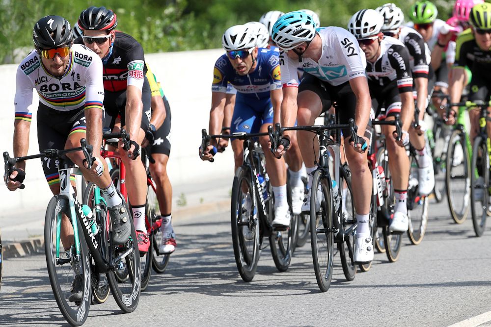 The peloton in action during stage 8 at Tour de Suisse