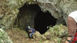 The entrance to the Midnight Terror Cave in Belize.
