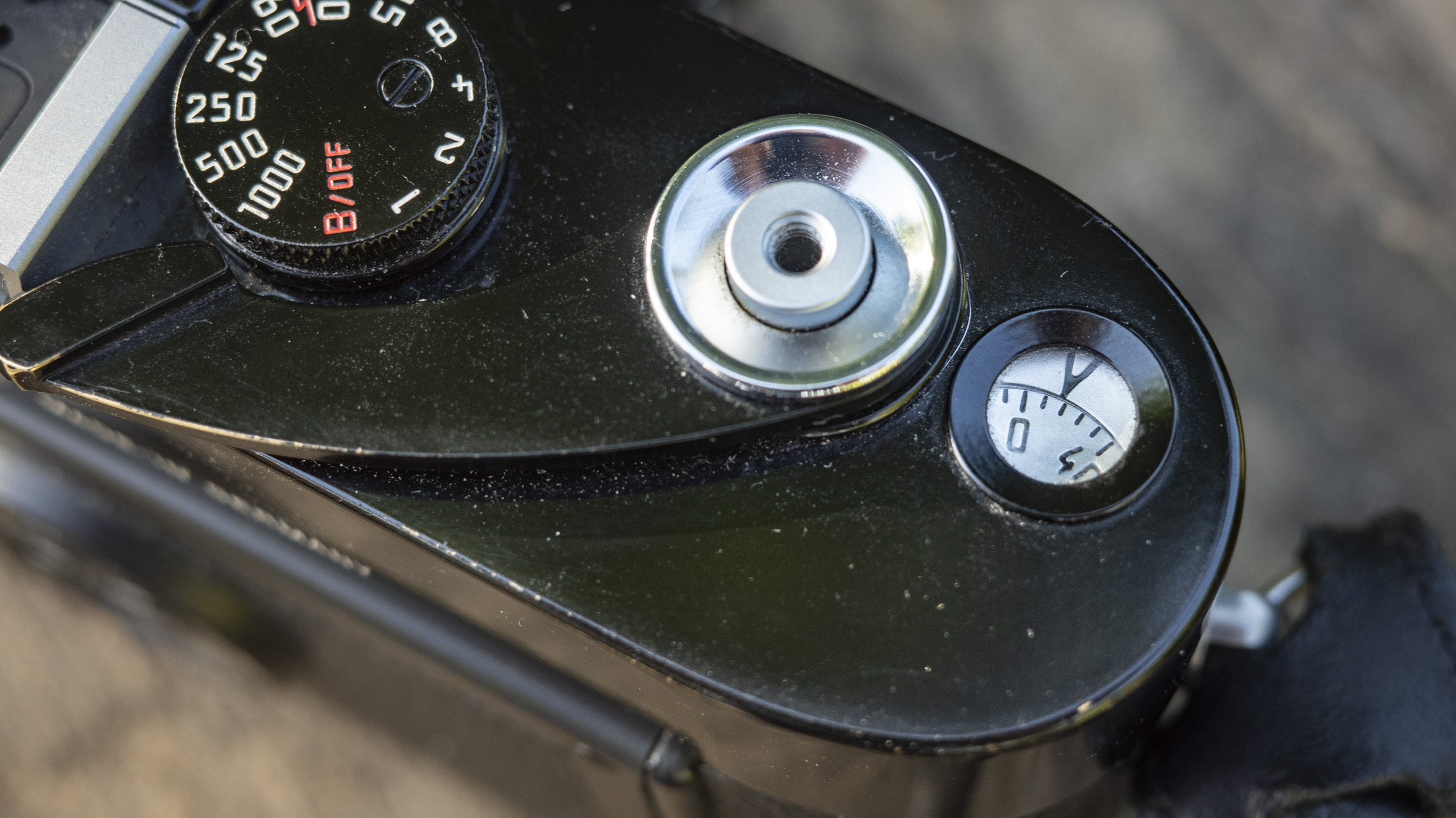 Closeup of the Leica MP shutter