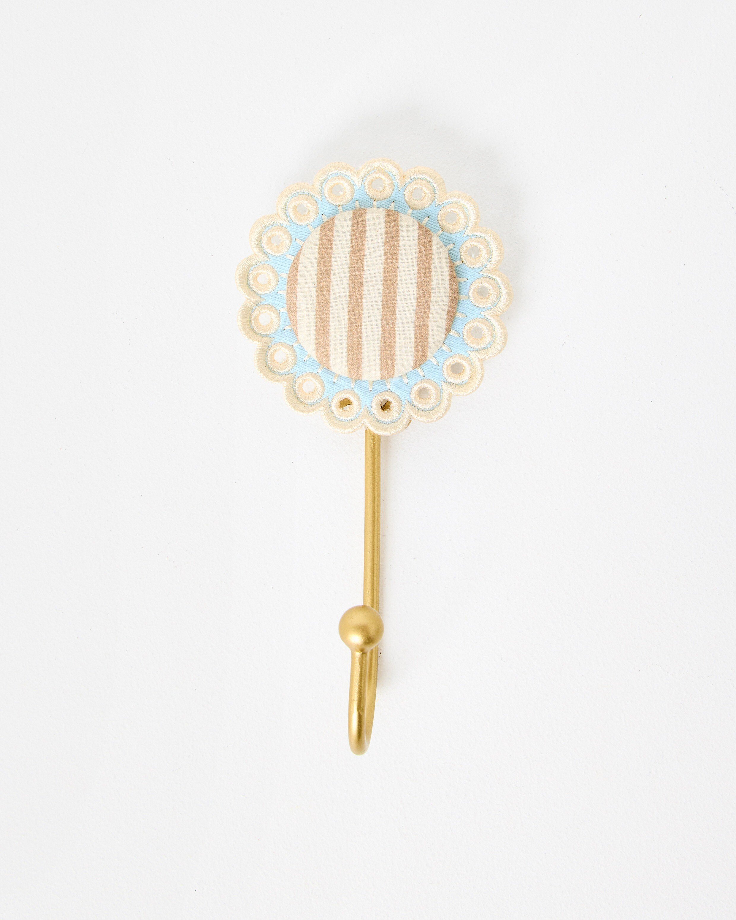 Blue Striped Fabric Wall Storage Hook | Oliver Bonas