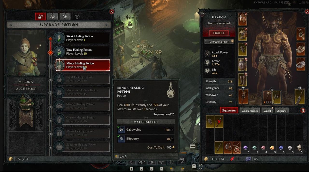 diablo 4 alchemist selling health potion upgrades