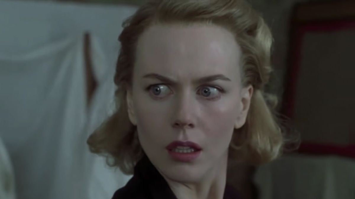 Nicole Kidman looks terrified in The Others. 