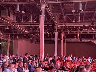Delegates entering for Larry Ellison's keynote at Oracle CloudWorld 2023