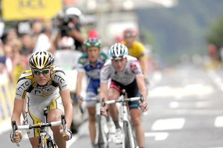 USA's Tejay Van Garderen (HTC-Columbia) races home to fifth place for the stage.