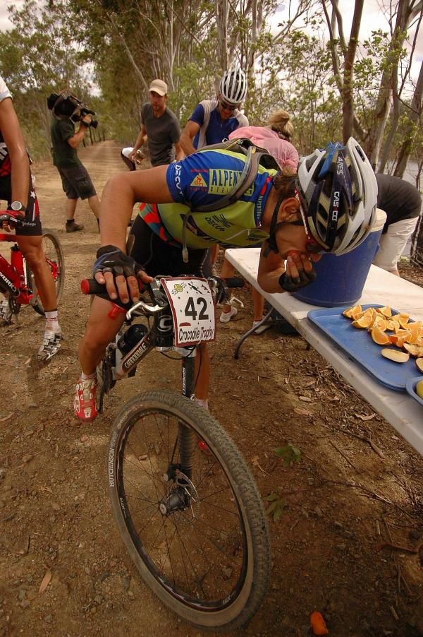 Raimund Burboeck of Austria at the feed station