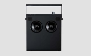 Black wireless speaker with handle