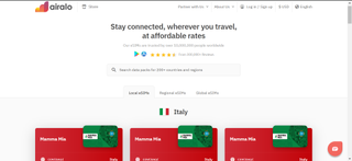 Airalo Italy landing page