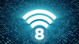 A Wi-Fi logo with an 8 underneath it for Wi-Fi 8