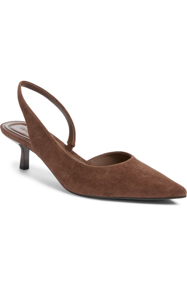 Corina Slingback Half D'orsay Pointed Toe Kitten Heel Pump