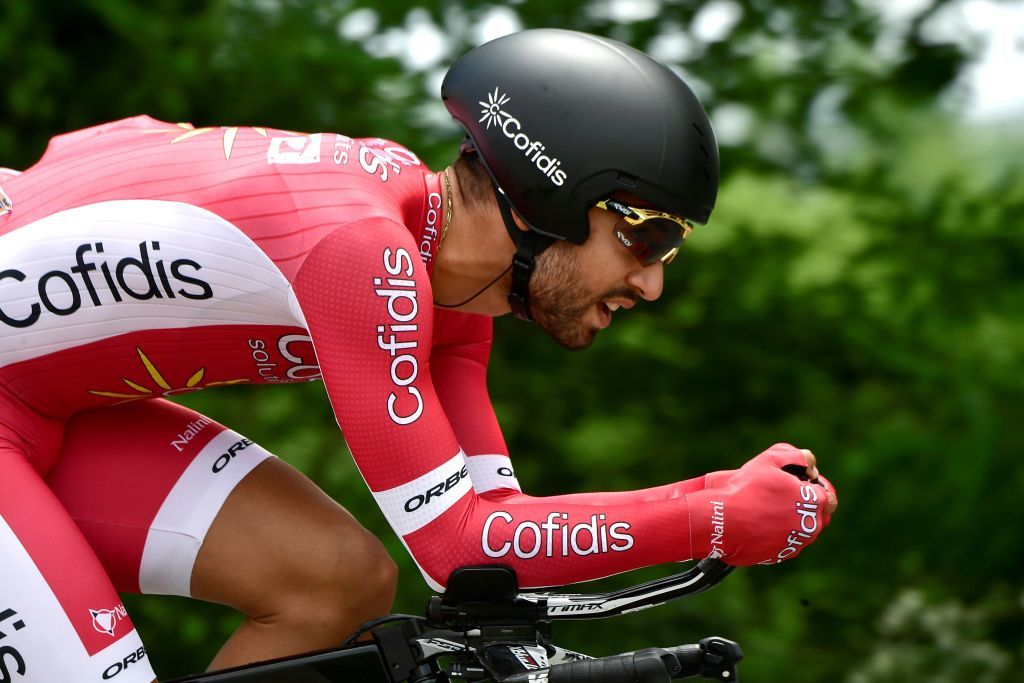 Nacer Bouhanni in time trial mode at the Crit&eacute;rium du Dauphin&eacute;