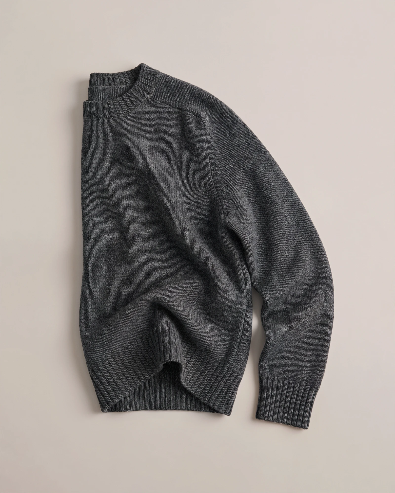 Luxe Baby Cashmere Crewneck Sweater in Heather Pewter