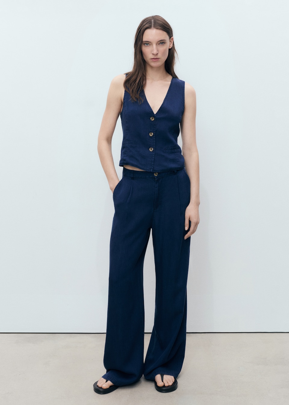 Mango denim effect vest