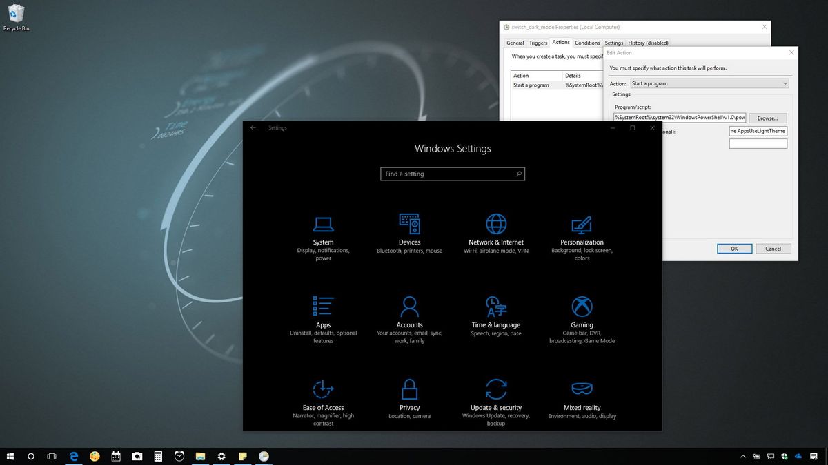 how to set auto dark mode in windows 10