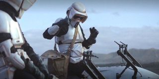 The Mandalorian Season 1 bike scouts stormtroopers with Baby Yoda Disney+