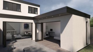 contemporary side extension to semi-detached house