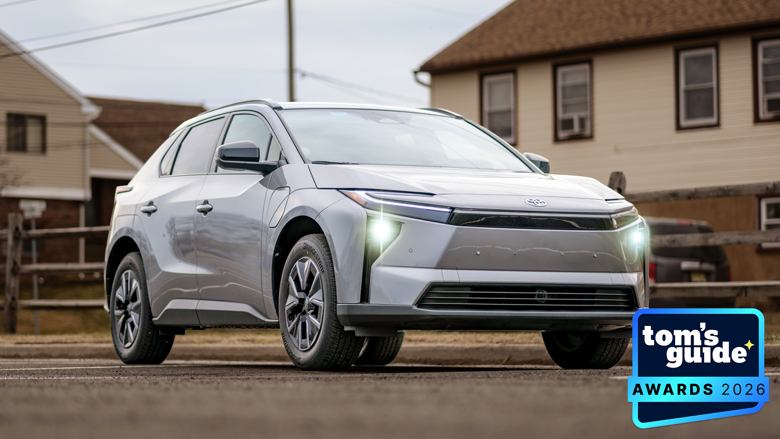 The 2026 Toyota bZ with a TG Awards 2026 badge