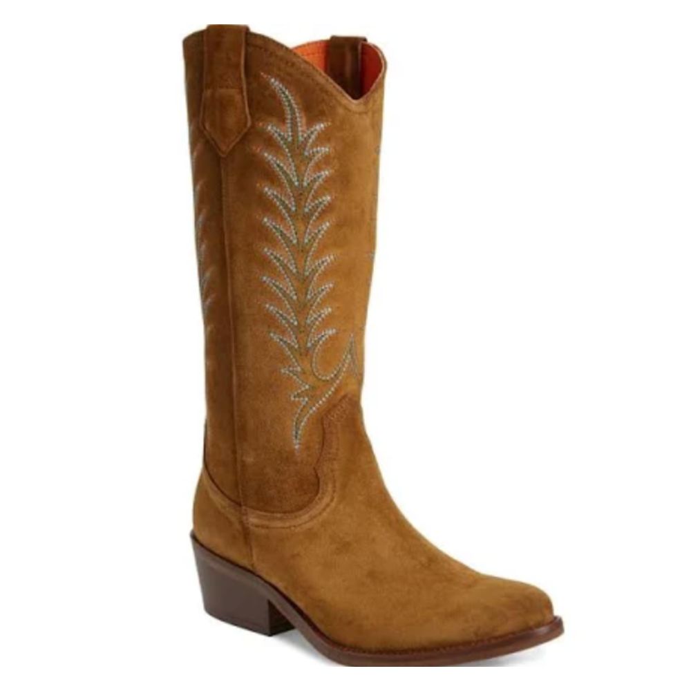 tan suede cowboy boot by Penelope Chilvers