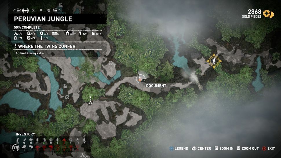 Peruvian Jungle relic, mural, and document locations Complete Shadow