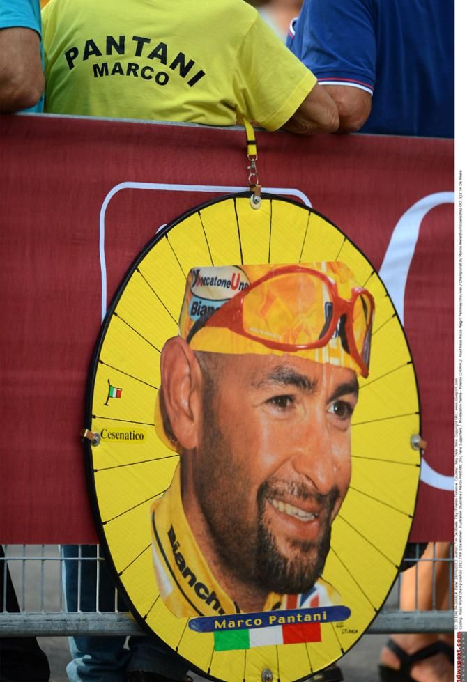 Fans of Marco Pantani at the 2013 road world championships in Florence, Italy