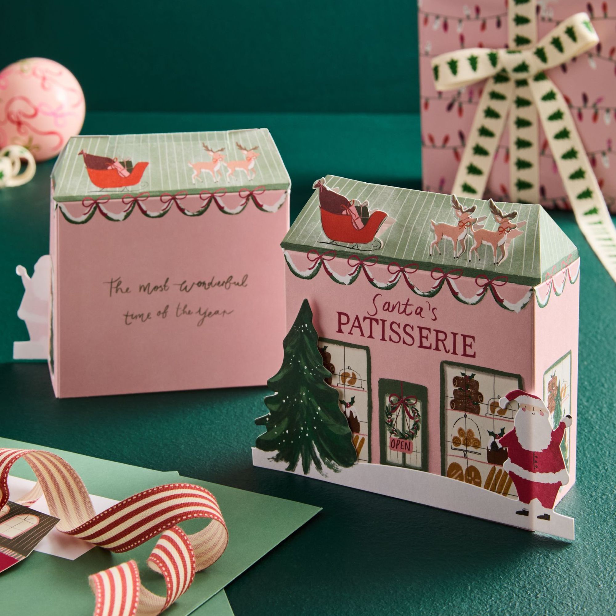 Next, Pink Santas Patisserie 10 Pack Christmas Cards