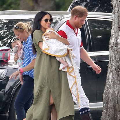 wokingham, england july 10 prince harry, duke of sussex, meghan, duchess of sussex and prince archie harrison mountbatten windsor attend the king power royal charity polo day at billingbear polo club on july 10, 2019 in wokingham, england photo by chris jacksongetty images