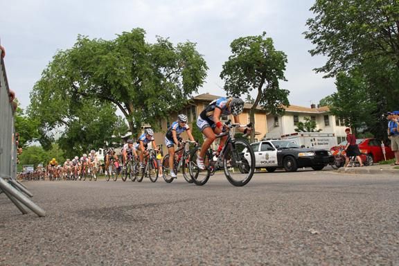 The pace was quick on the criterium course.