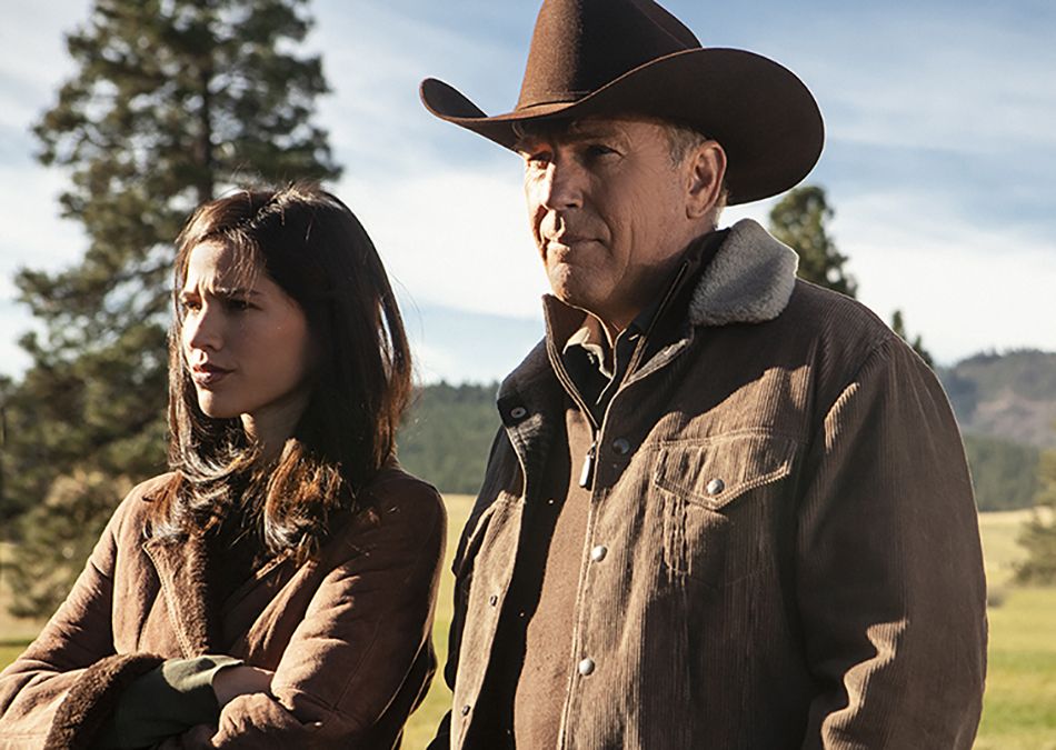 Kelsey Asbille and Kevin Costner in &#039;Yellowstone&#039;