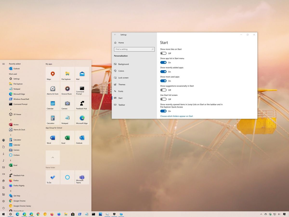 Tùy chỉnh Menu Start trên Windows 10 có thể giúp bạn sắp xếp ứng dụng và chức năng theo cách tối ưu nhất. Hãy đến với hình ảnh liên quan để biết cách tùy chỉnh Menu Start một cách đơn giản và dễ dàng. Trải nghiệm và trang trí giao diện máy tính của bạn một cách độc đáo và phù hợp với cá nhân hơn thôi nào!